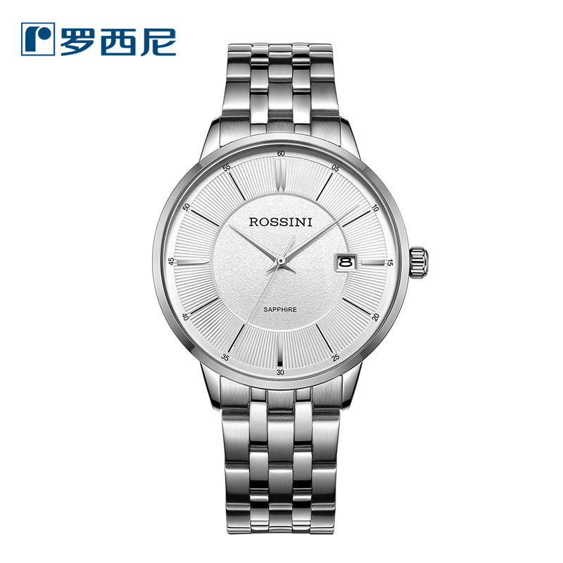 罗西尼(ROSSINI)手表 启迪系列 钢带 商务风格 防水 情侣 石英表517785&517786（一口价）