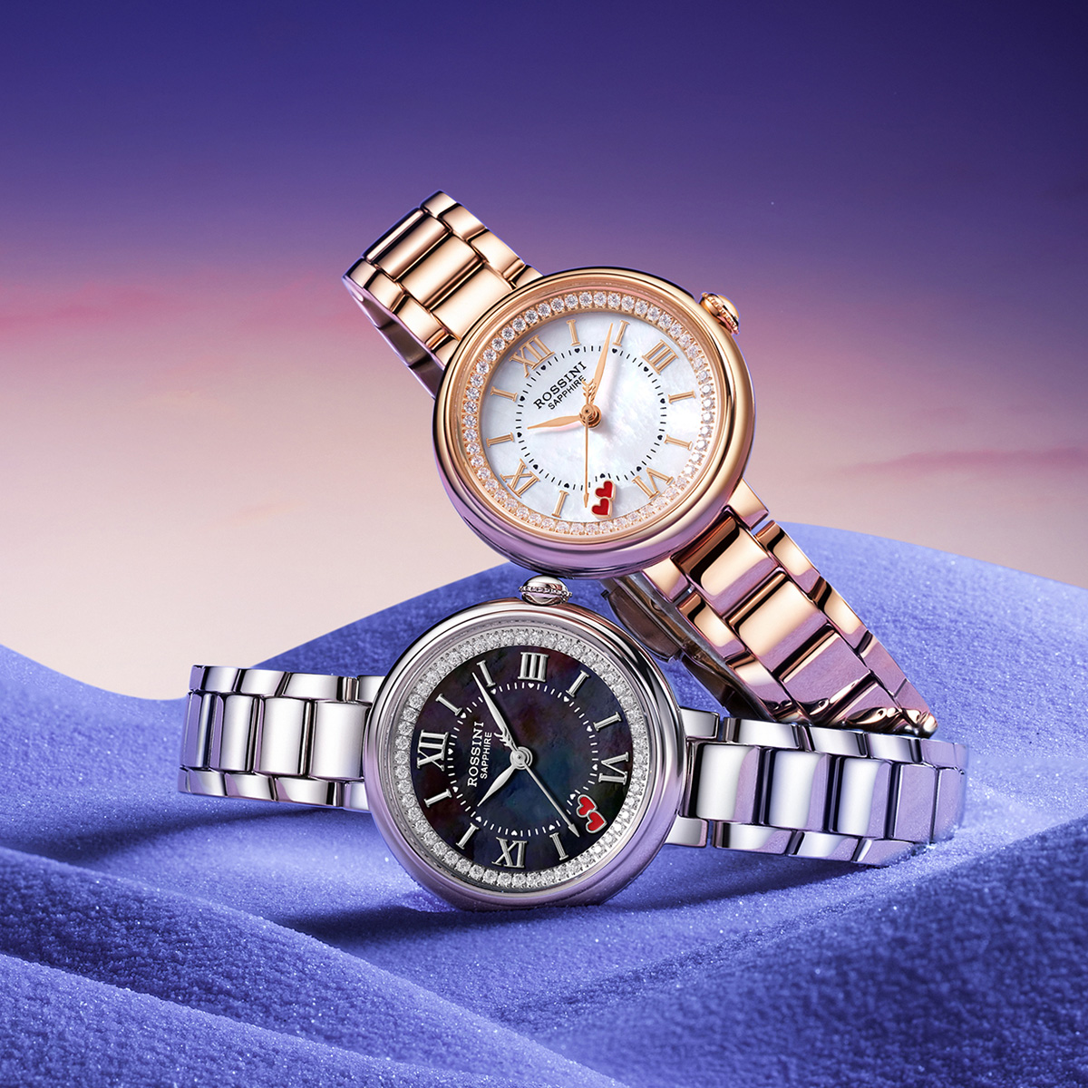 罗西尼(ROSSINI)手表CHIC系列七夕不锈钢表壳不锈钢表带石英表6230130