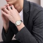 罗西尼(ROSSINI)手表 丝绸系列 商务风格 钢带石英 情侣男表5803T01C