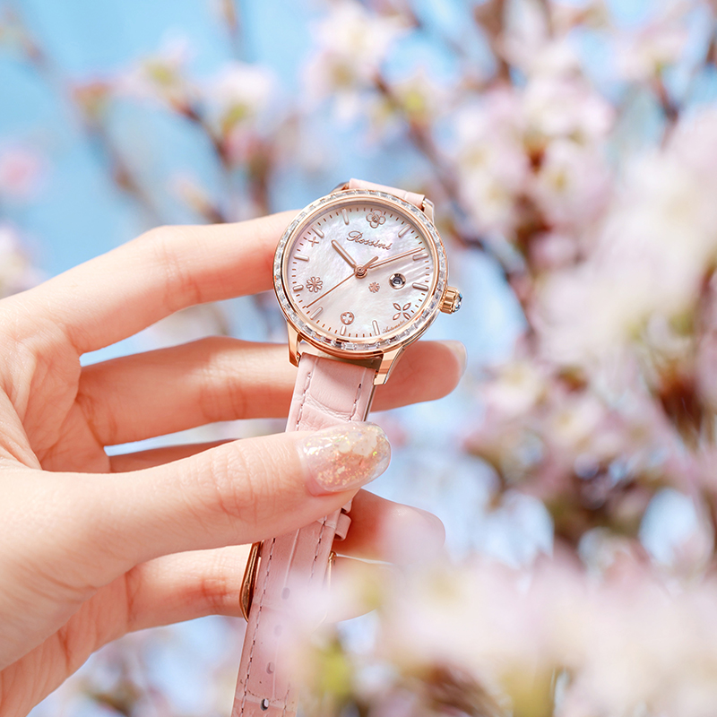 罗西尼(ROSSINI)典美系列不锈钢表壳牛皮表带机械女表50132