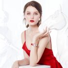 罗西尼(ROSSINI)手表 CHIC系列 红皮带白盘贝母盘 时尚心形镂空机械女表 518868G01B（一口价）礼盒已售罄