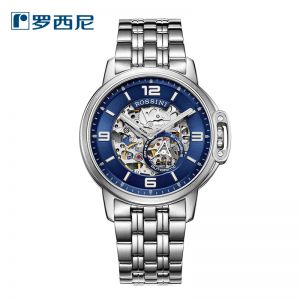 罗西尼(ROSSINI)手表 勋章系列 商务风格  时尚镂空  精钢表带 机械男表5793