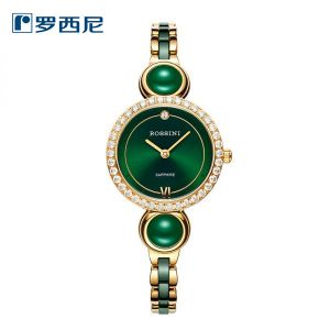 罗西尼(ROSSINI) 典美系列 陶瓷表带 时尚优雅 天然玛瑙石英女表 6830