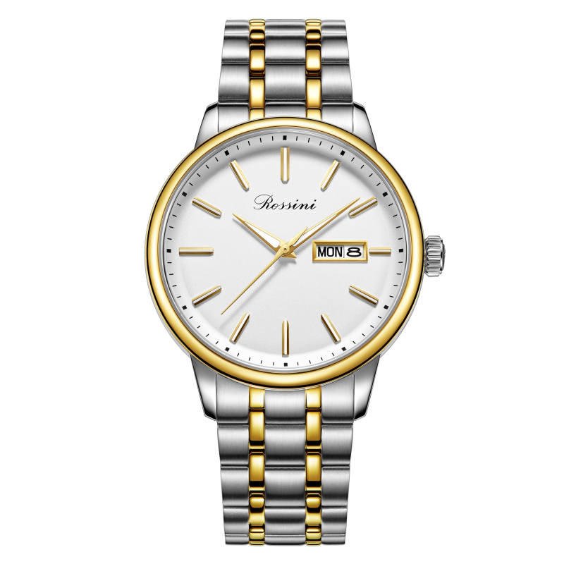 罗西尼(ROSSINI)不锈钢表壳不锈钢表带男女石英表50067&50068
